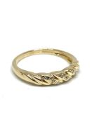 Diamond set half hoop ring 9ct gold, overall weight 1.