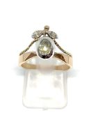 Antique rose cut diamond ring, foreign marks believed 14ct, overall weight 2.