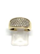 Pave-set diamond band, part hallmark, overall weight 4.