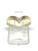 Diamond-set wishbone ring 9ct gold, overall weight 0.