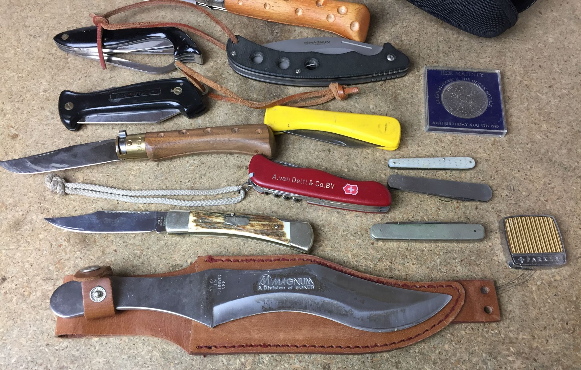 Twenty items including knives - three by Openil, Magnum throwing knife ...