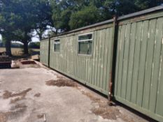 Large Porta cabin 42` long by 10`wide sub divided into rooms