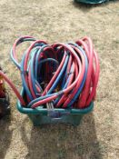 2 Lengths Oxy Accetelene Hose w/ Oxy Gauge & Cutting Torch