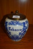 Dutch Delft Style Tobacco Jar by Goede Waagen