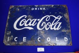 Original Coca-Cola Enamel Advertising Sign