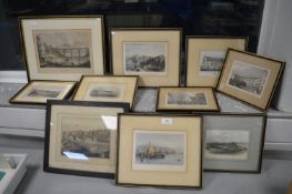 Ten Framed Victorian Hand Coloured Prints of Hull and the East Coast