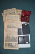Victorian Jewellery Box, Bible, and WWI Daily Mirror Newspapers