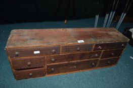 Small Mahogany Bank of Drawers