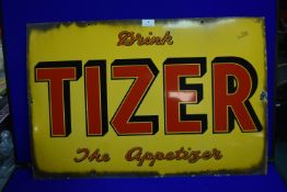 Original Tizer Enamel Drink Advertising Sign