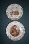 Two Grimwood’s Bairnsfather WWI Comical Wall Plates (one AF)