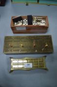 Two Cribbage Boards and a Dominoes Set