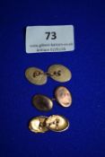 Three 9ct Scrap Gold Cufflinks