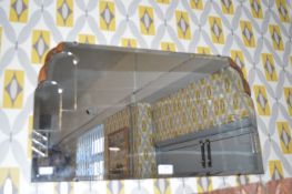 1930’s Bevelled Edge Mirror with Wood Detail
