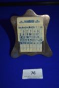 Hallmarked Sterling Silver Desk Calendar - Chest 1923