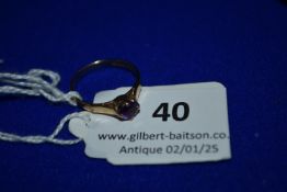 9ct Gold & Amethyst Ring Size: L ~1.5g total