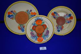 Two Clarice Cliff Bizarre Plates, and a Gay Day pattern Plate