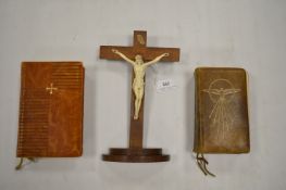 Crucifix and Two French Bibles