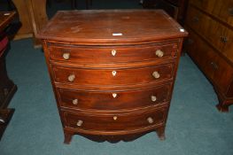 Small Edwardian Bow Front Mahogany Four Drawer Chest