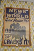 Framed News of the World News Stand Poster