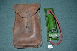 Vintage HPS Car Foot Pump with Leather Case