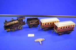 Hornby O Gauge Clockwork George V Loco, Tender, and Passenger Coaches