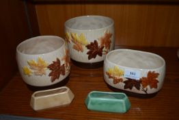 Three Sylvac Bowls plus Two Vases
