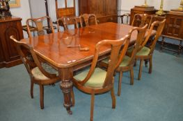 Victorian Mahogany Extending Wind-Out Dining Table on Baluster Legs with Two Sets of Four Chairs,