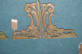 Pair of Reproduction Brass Ornate Shelf Brackets