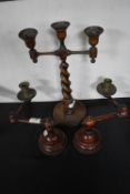Three Turned Wooden Candle Stands