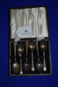 Cased of Six Hallmarked Silver Teaspoons - Sheffield 1963, ~55g total