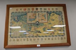 Framed Military 52 Lowland Division Map Print of Developments in WWII