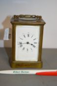 Brass Carriage Clock with Enamel Face (working condition)