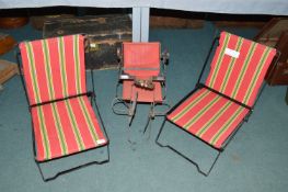 Pair of Early VW Camper Van Folding Chairs plus Bicycle Child’s Seat