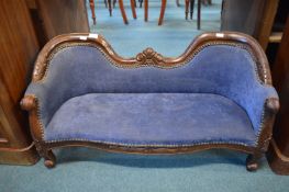 Child’s Miniature Carved Mahogany Sofa