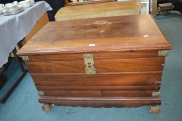 Eastern Camphorwood Chest with Brass Fittings, and Internal Trays