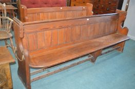 Victorian Pitch Pine Church Pew 225cm long