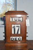 Large (46cm H) 1930’s Mahogany Perpetual Calendar