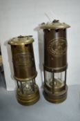 Two Welsh Colliery Miner’s Lamps