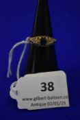 18ct Gold Ring with Sapphire & Diamonds Size: O ~2.8g total