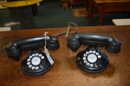 Pair of Strowger Automatic Bakelite Telephones