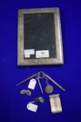 Hallmarked Sterling Silver Photo Frame and Other Small Items Including Cufflinks, etc.