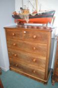 Large Victorian Mahogany Two over Three Chest of Drawers