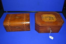 Two Inlaid Workboxes