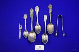 Sterling Silver Sugar Nips plus Silver Assorted Teaspoons etc.