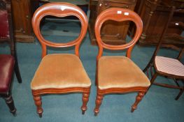 Pair of Victorian Mahogany Balloonback Chairs