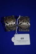 Pair of Hallmarked Silver Napkin Rings - Birmingham 1911, ~48g total