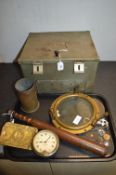 Metal Box Containing Queen Mary Christmas Tin, Truncheon, Deadman’s Penny, etc.
