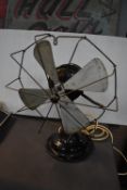 Revo Black Enamel Cast Iron Electric Desk Fan