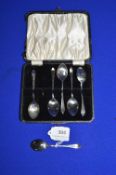 Cased Set of Six Hallmarked Silver Teaspoons - Birmingham 1932