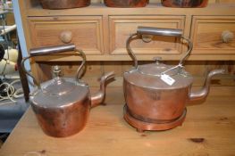 Two Victorian Copper Kettles